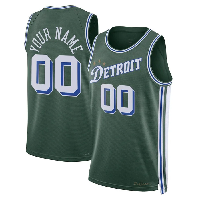 Custom D.Pistons Unisex 2022-23 Swingman Jersey  City Edition Green American Stitched Basketball Jersey