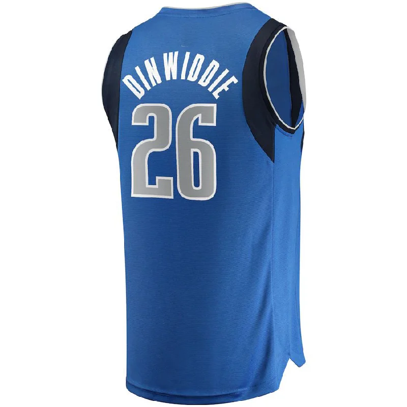 D.Mavericks #26 Spencer Dinwiddie Fanatics Branded 2022-23 Fast Break Replica Jersey Icon Edition Blue Stitched American Basketball Jersey