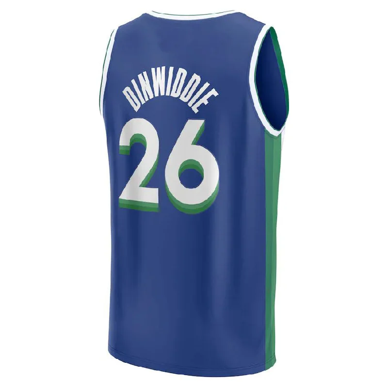 D.Mavericks #26 Spencer Dinwiddie Fanatics Branded 2022-23 Fastbreak Jersey City Edition Blue Stitched American Basketball Jersey