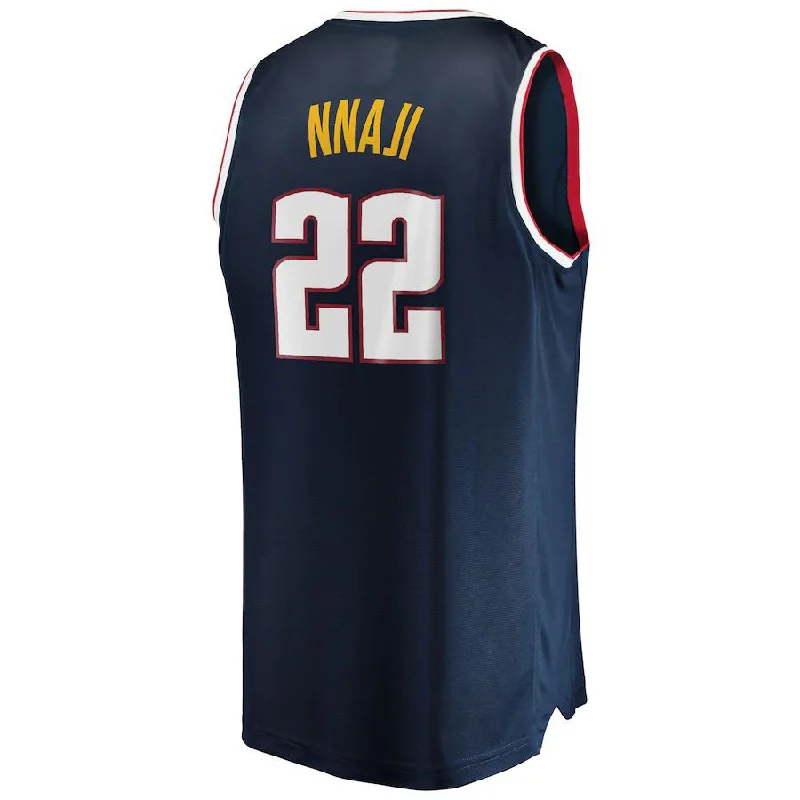 D.Nuggets #22 Zeke Nnaji Fanatics Branded 2021-22 Fast Break Replica Jersey Icon Edition Navy Stitched American Basketball Jersey