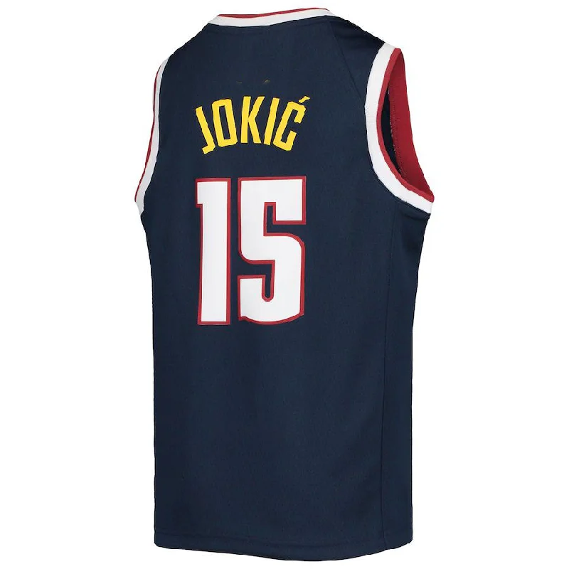 D.Nuggets #15 Nikola Jokic 2021-22 Diamond Swingman Jersey Icon Edition Navy Stitched American Basketball Jersey