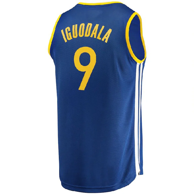 G.State Warriors #9 Andre Iguodala Fanatics Branded 2021-22 Fast Break Replica Jersey Icon Edition Royal Stitched American Basketball Jersey