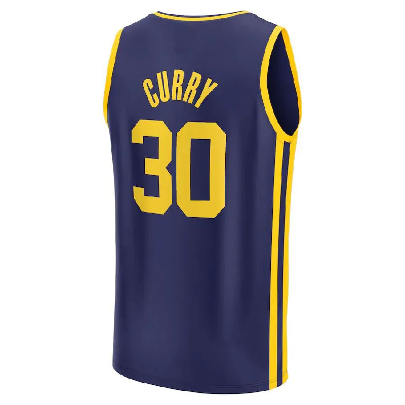 G.State Warriors #30 Stephen Curry Fanatics Branded 2022-23 Fast Break Replica Player Jersey Statement Edition Navy Stitched American Basketball Jersey