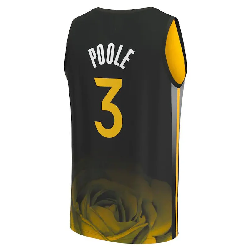 G.State Warriors #3 Jordan Poole Fanatics Branded 2022-23 Fastbreak Jersey City Edition Black Stitched American Basketball Jersey