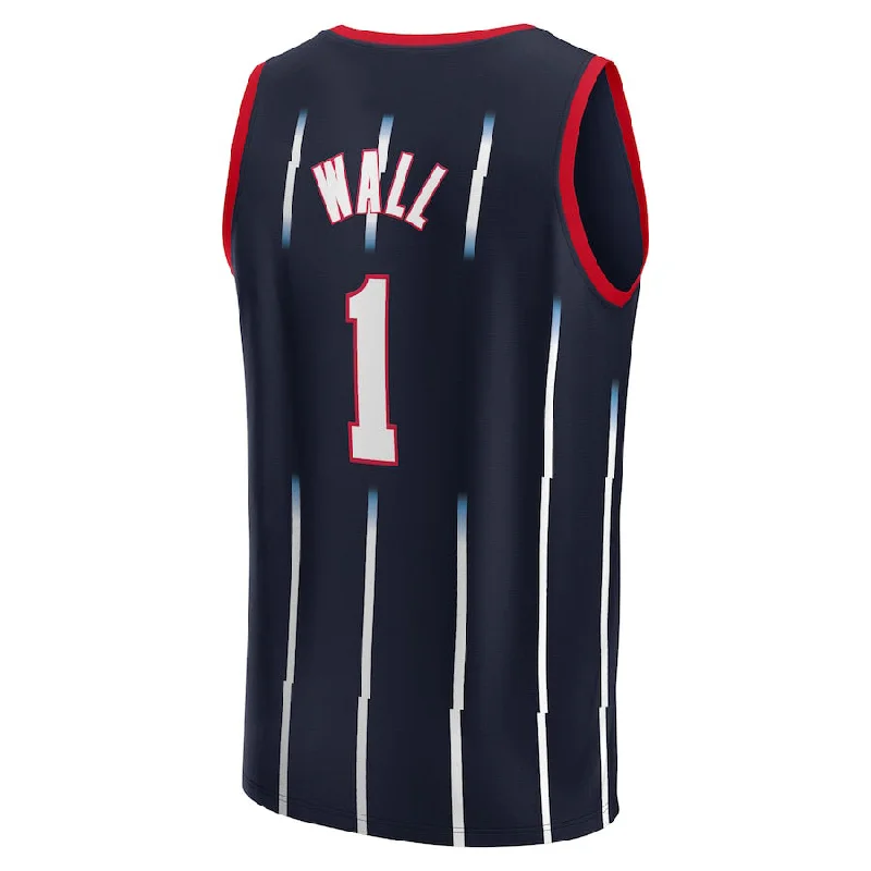 H.Rockets #1 John Wall Fanatics Branded 2021-22 Fast Break Replica Jersey City Edition Navy Stitched American Basketball Jersey