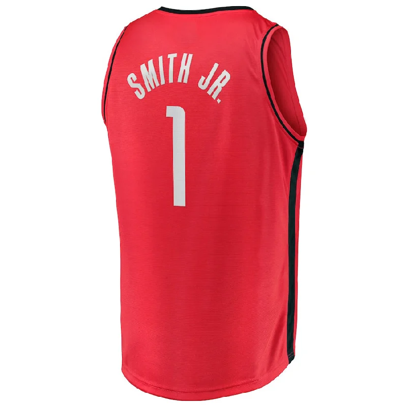 H.Rockets #1 Jabari Smith Jr. Fanatics Branded 2022 Draft First Round Pick Fast Break Replica Jersey Red Stitched American Basketball Jersey